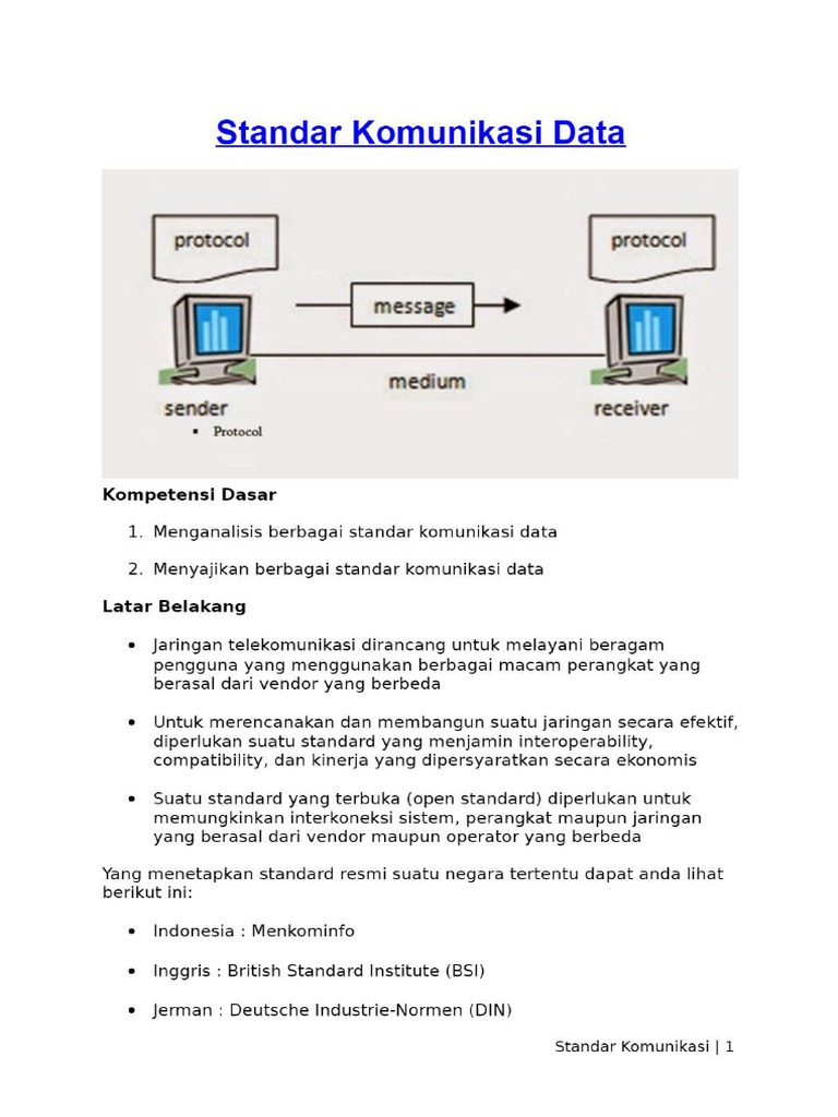 Standar Komunikasi Data | PDF