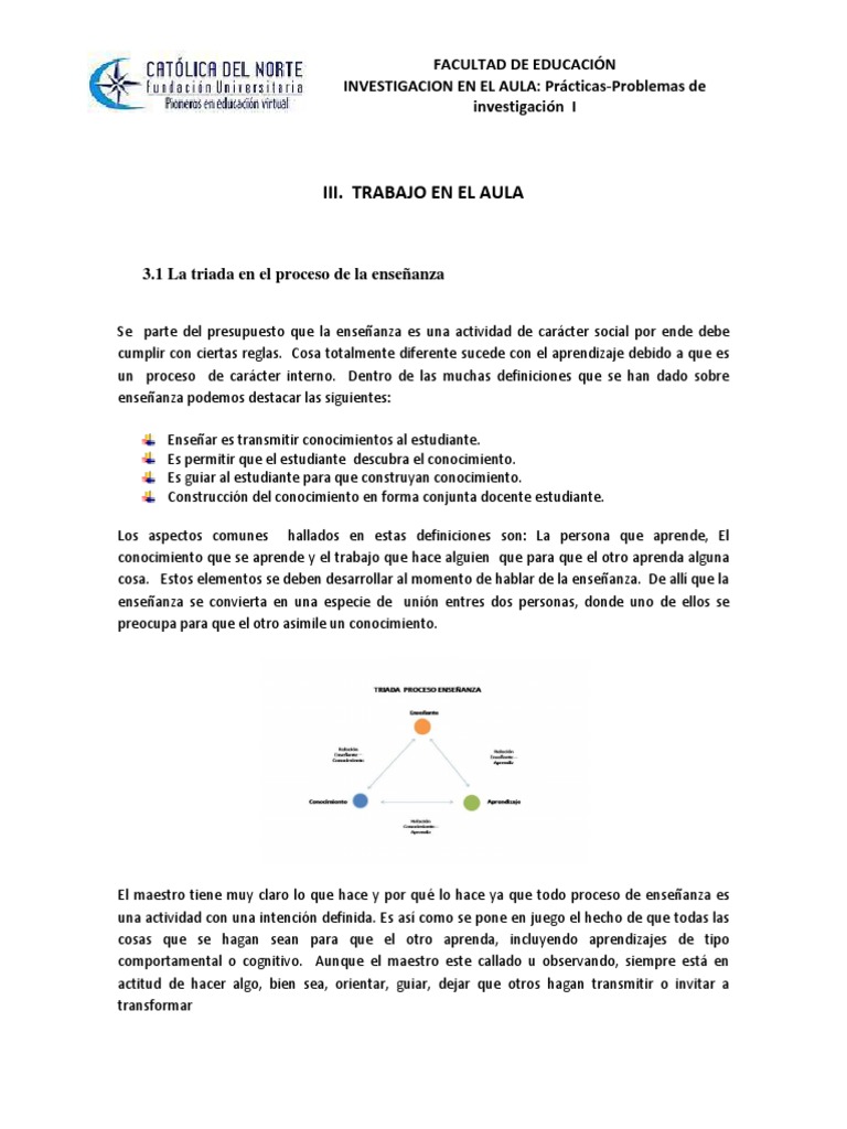 La triada didáctica en la enseñanza | PDF | Método de enseñanza ...