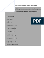 latihan soal penjumlahan dan pengurangan pecahan campuran, biasa, persen dan desimal