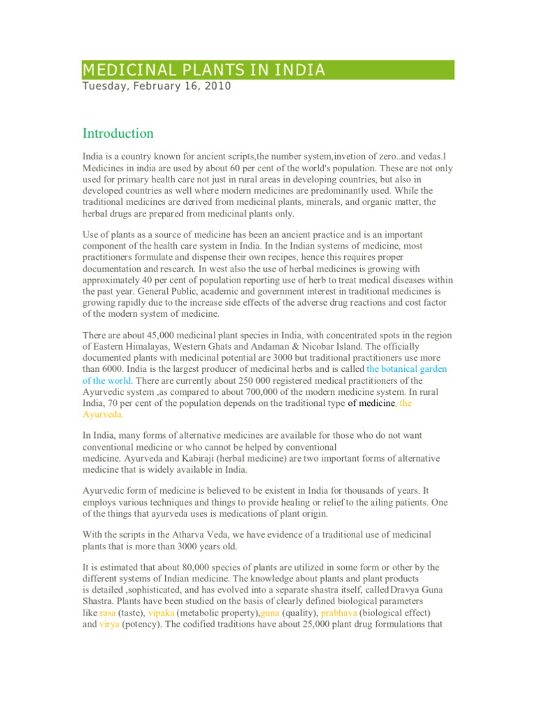 Indian Medicinal Plants Overview | PDF | Eucalyptus | Ayurveda