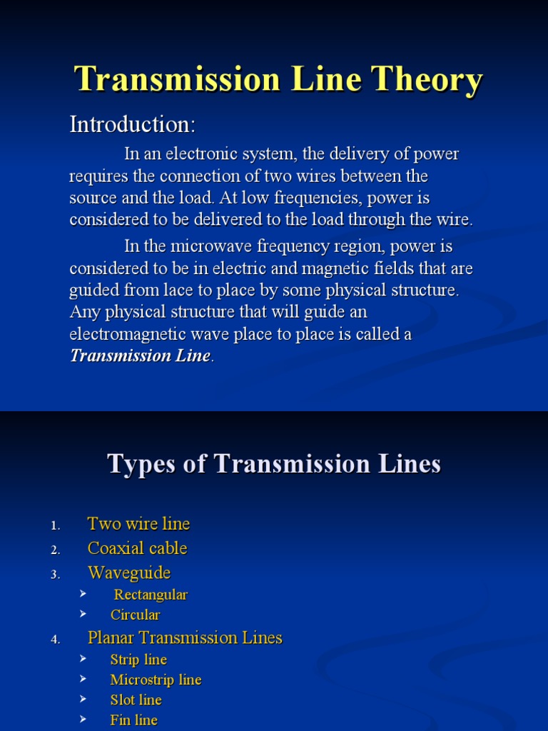 519 Transmission Line Theory by Vishnu PDF Transmission Line