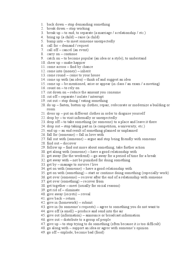 Essential Phrasal Verbs for Exams | PDF | Language Arts & Discipline