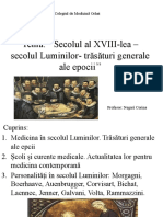 'Secolul Al XVIII-lea - Secolul Luminilor - Trăsături Generale Ale Epocii