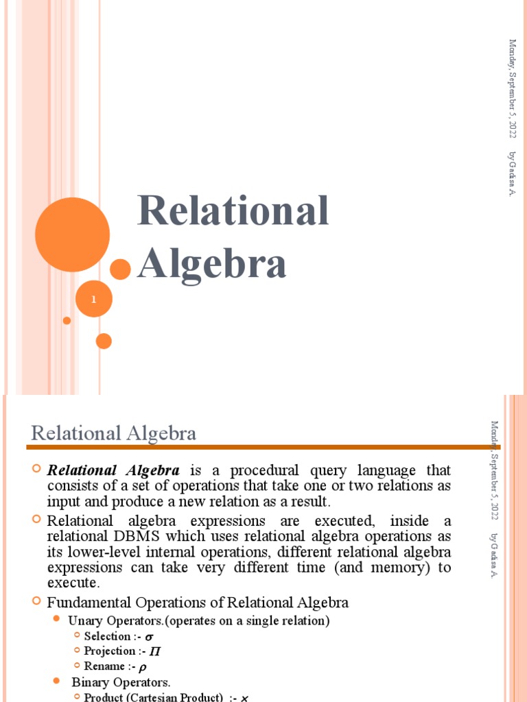 Relational Algebra | PDF | Relational Model | Mathematics