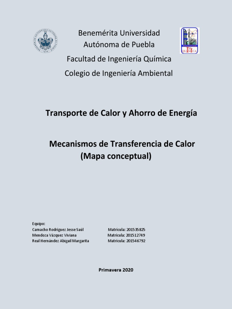 Mapa Conceptual - Transporte de Calor y Ahorro de Energía | PDF ...