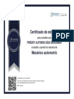 Certificado Mecanica Automotriz