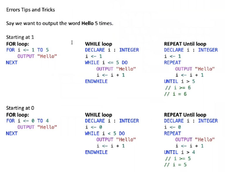 Code Errors - Loop Counters | PDF