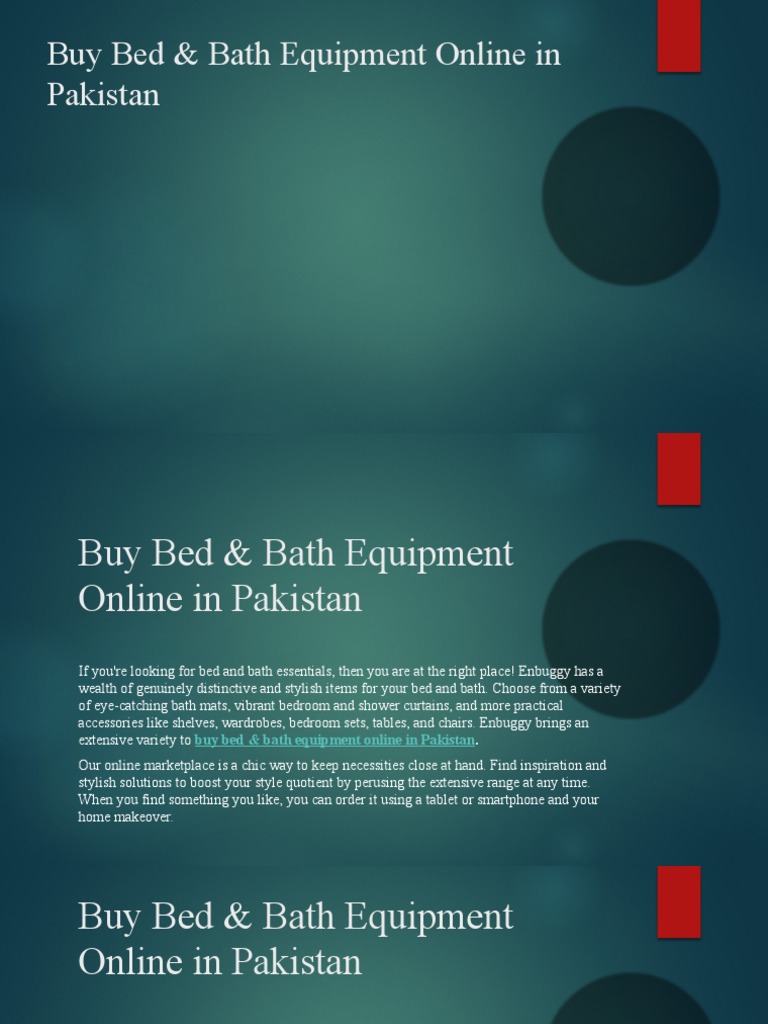 Buy Bed & Bath Equipment Online in Pakistan | PDF