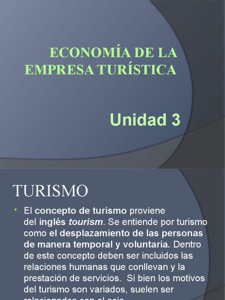 Economía de La Empresa Turística U3 | PDF | Turismo | Economias