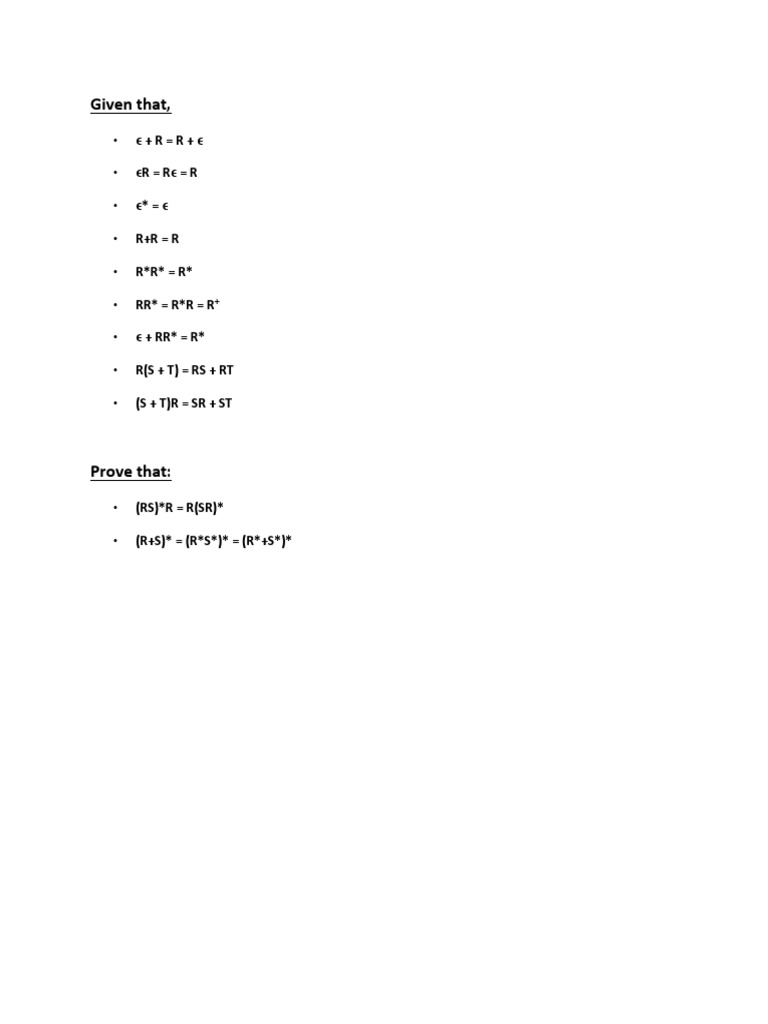 Proving Properties of Regular Expressions | PDF | Teaching Methods ...