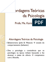 Principais Abordagens teóricas da psicologia do sec. XX