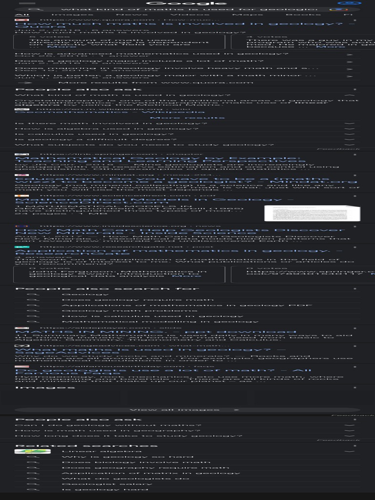 What Kind of Maths Is Used For Geological and Mining Google Search