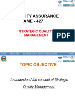 Quality Assurance - Strategic Quality Management