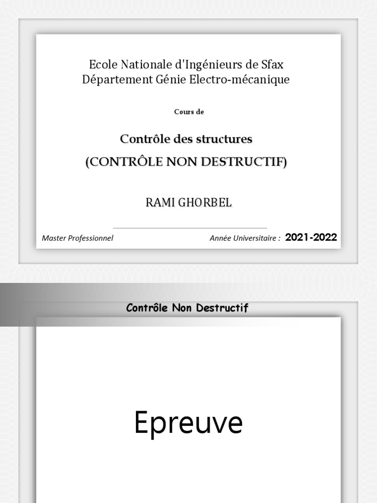 Contrôle Non Destructif : Épreuves CND | PDF | Contrôle non destructif ...