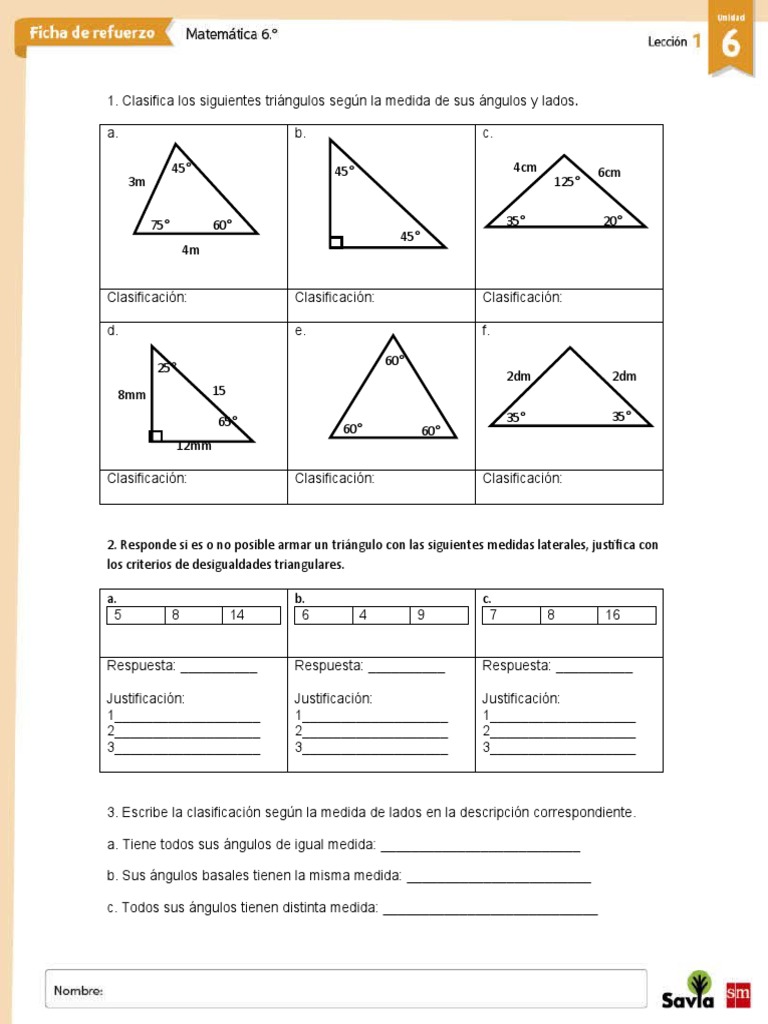 Ejercicios de Triángulos para Primaria | PDF | Triángulo | Objetos ...