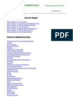 Australian Greens Policies by Category