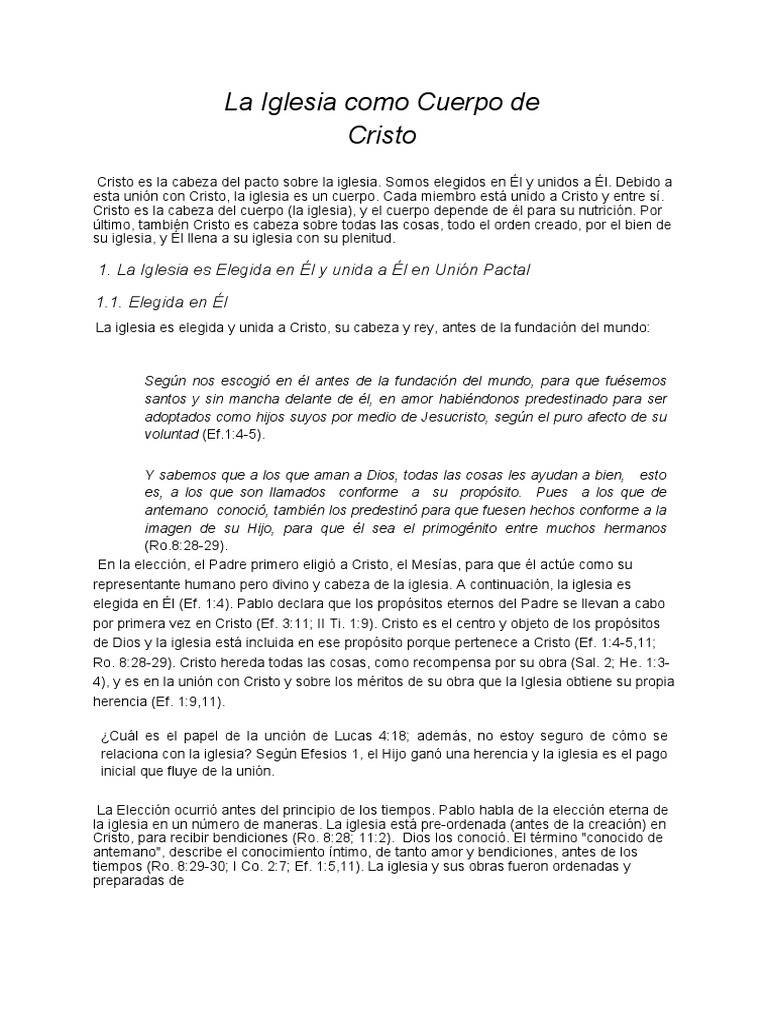 La Iglesia como Cuerpo de Cristo | PDF | Cristo (título) | La ...