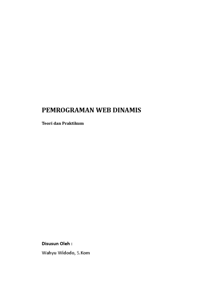 Pemrograman Web Dinamis | PDF