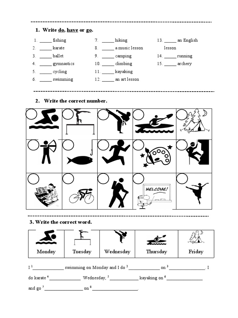 My Hobby Activities and Days of The Week English A Picture Dictionaries ...