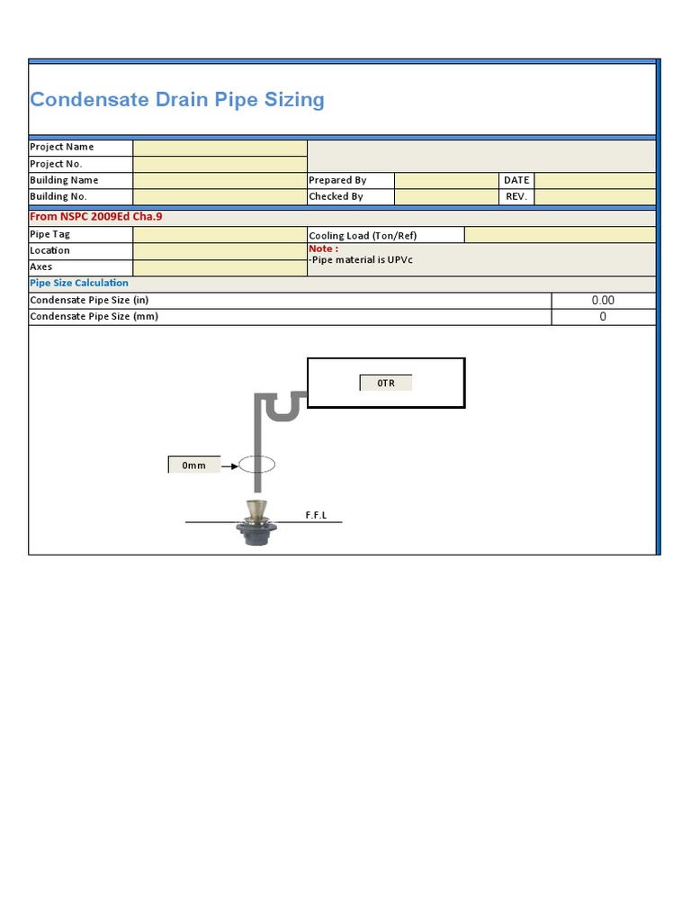 Condensate Drain Pipe Sizing PDF