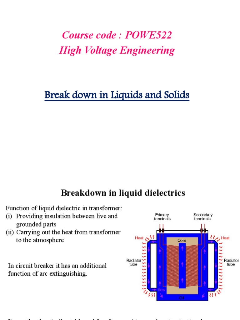 Liquid and Solid Dielectrics PDF Electrical Breakdown Dielectric