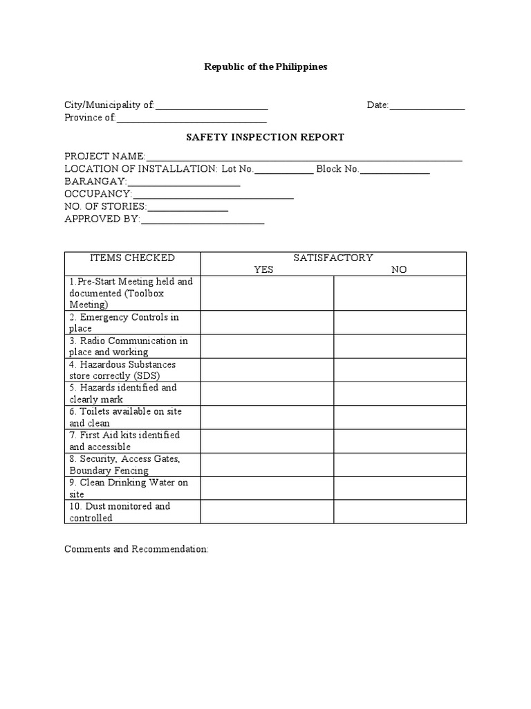 SAFETYINSPECTIONREPORT PDF