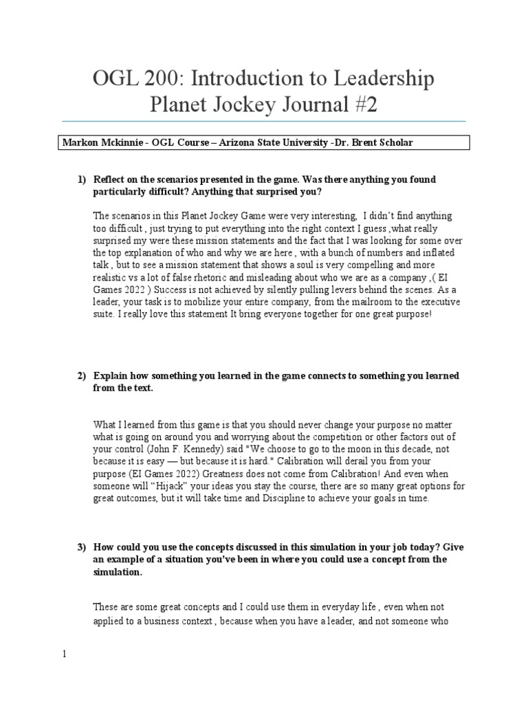 Planet Jockey Module 2 Paper | PDF | Cognition | Cognitive Science