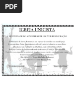 IGREJA UNICISTA