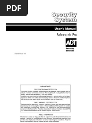 Adt Safewatch Pro Manual Security Alarm Telephone