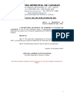 Resolução Nº. 001-2022-STMC - Aprova o Regulamento Do Concurso Rainha Do Café de Caparaó - 2022 - 10.06.2022