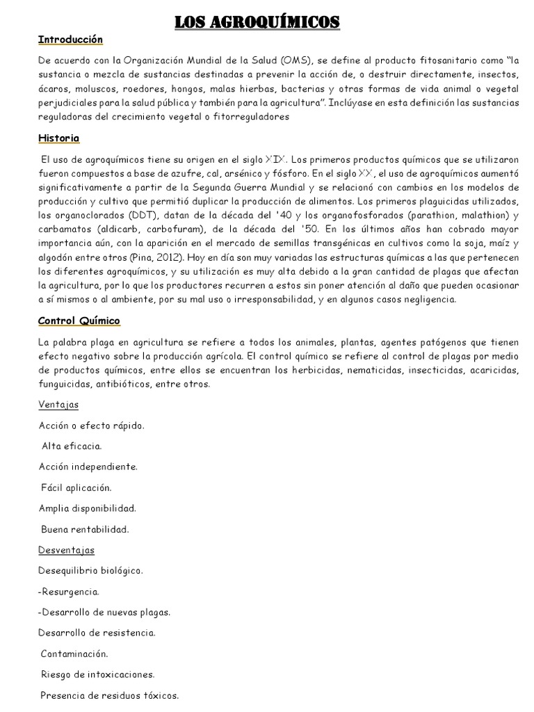Agroquimicos Pdf Pesticida Plaga Organismo