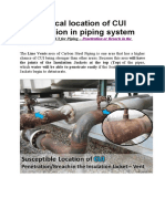 Typical Location of CUI Corrosion in Piping System