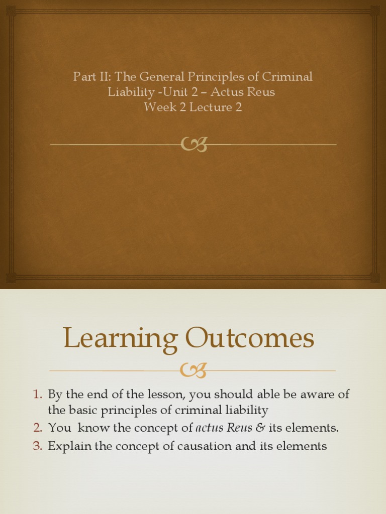 Understanding Actus Reus in Criminal Law | PDF | Mens Rea | Element ...