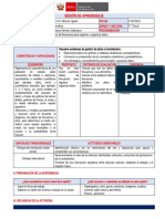 5° Sesion de Aprendizaje 20 de Julio Matemática