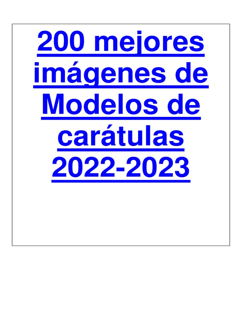 Modelos de Carátulas para Niños 2022 | PDF | Educación de la primera ...