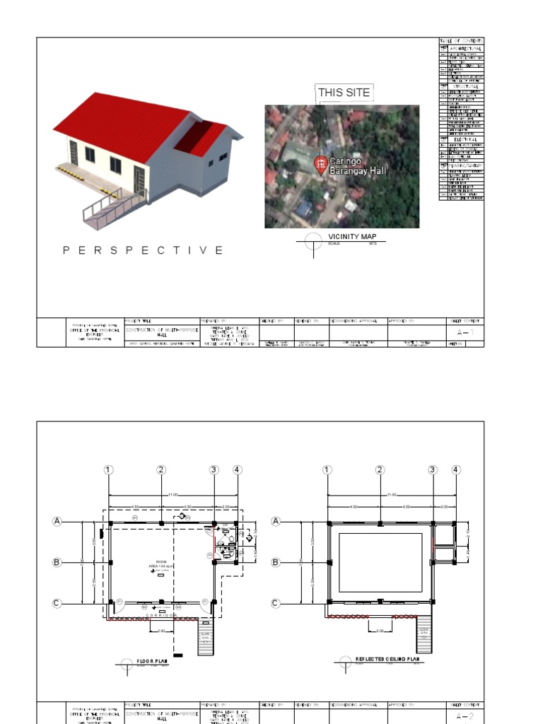 Barangay Hall and Multipurpose Plan | PDF | Structural Steel | Drywall