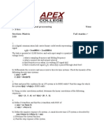 Digital Signal Processing Matrix Section Exam