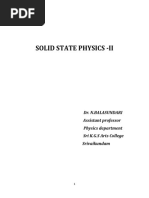 Solid State Physics - Ii: Dr. N.Balasundari Assistant Professor Physics Department Sri K.G.S Arts College Srivaikundam