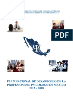 Plan Nacional Desarrollo Profesion Psicologo 2013 2018