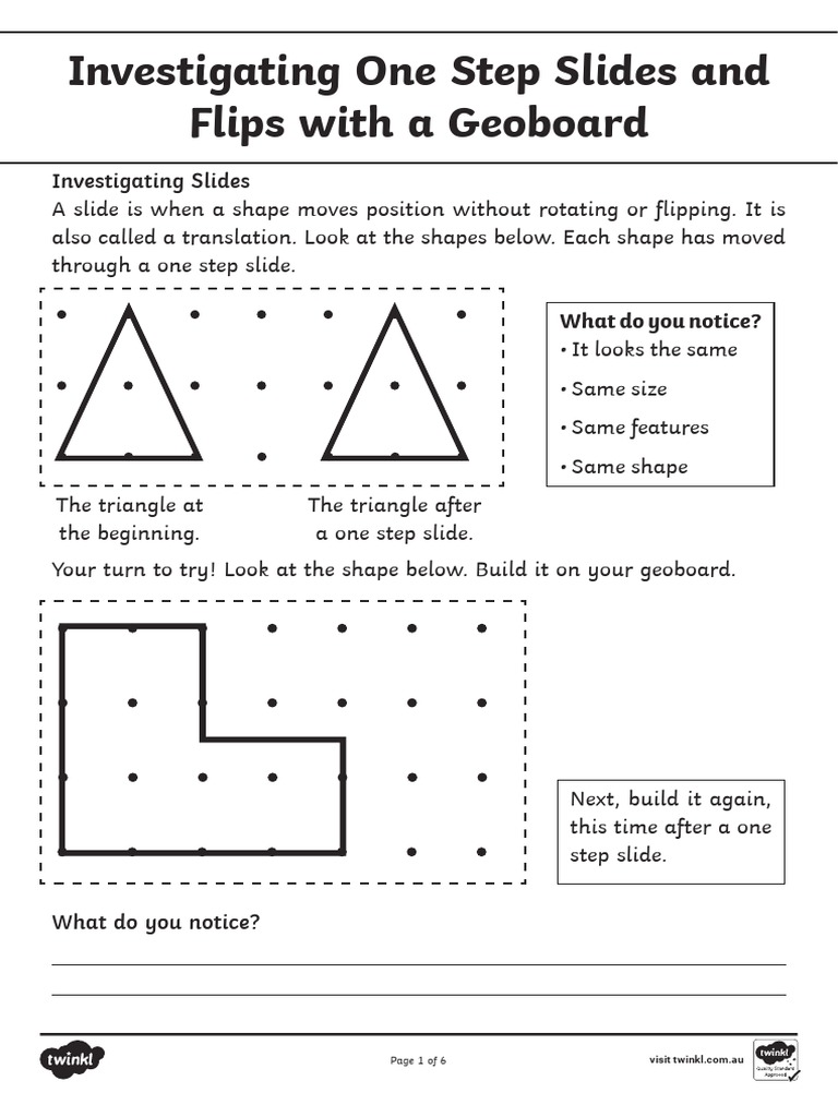 Grade 2 Slides and Flips Worksheet | PDF | Shape | Geometry