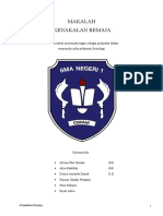 Makalah Kenakalan Remaja: Disusun Untuk Memenuhi Tugas Sebagai Prasyarat Dalam Memenuhi Nilai Pelajaran Sosiologi