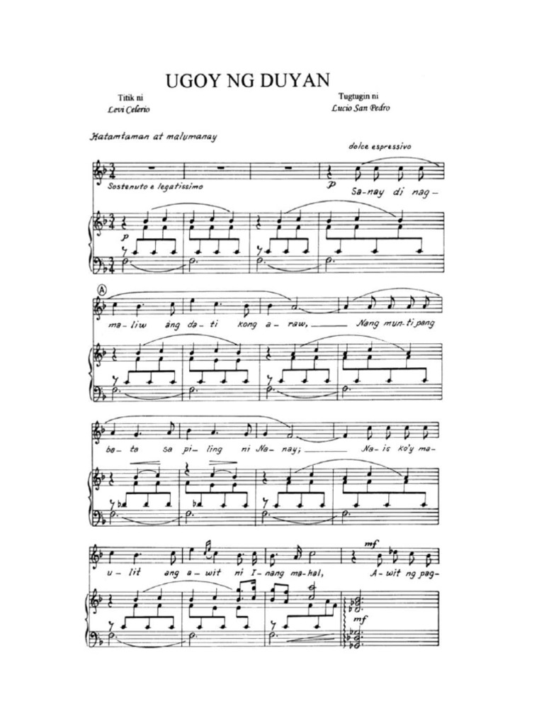 Ugoy NG Duyan (Piano and Vocal Piece) PDF