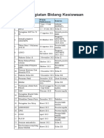 Jadwal Kegiatan Bidang Kesiswaan Draft