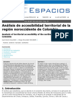 2016_analisis de accesibilidad territorial de la Region noroccidente de Colombia