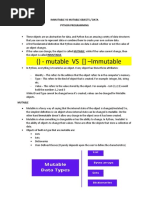 Immutable VS Mutable Objects