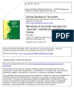 Critical Studies On Terrorism: To Cite This Article: Mona Baker (2010) : Narratives of Terrorism and Security: Accurate'
