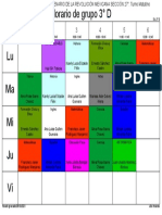 Horario de Grupo 3° D: Historia Ciencias Formación Cívica y Ética Matemáticas Vida Saludable