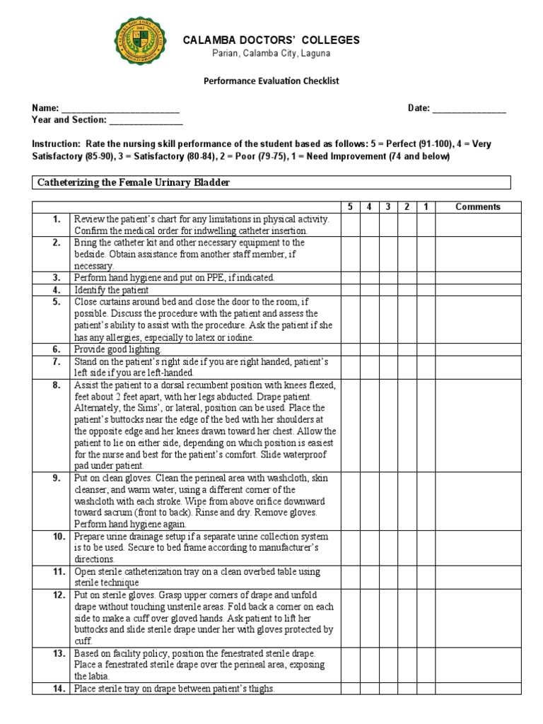 RD5 Female Catheterization PDF Catheter Medical Specialties