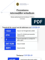 Prezentarea Informațiilor Actualizate: Situația Epidemiologică Privind Infecția COVID-19 31.08.2021