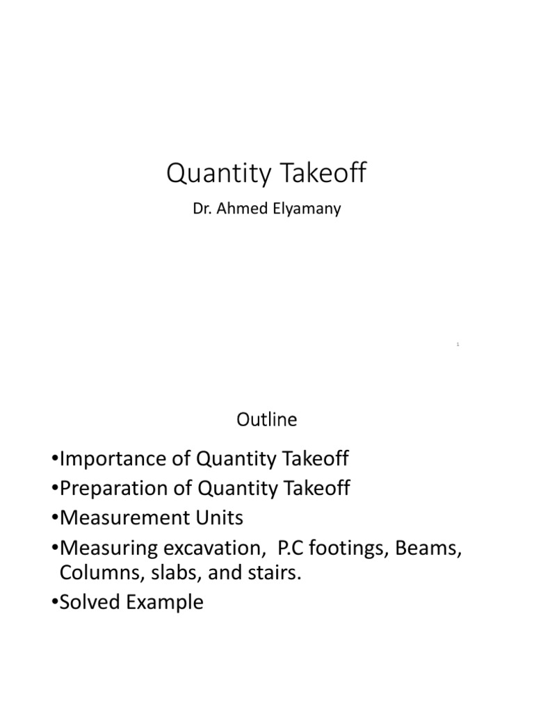 Quantity Takeoff PDF Length Building Information Modeling